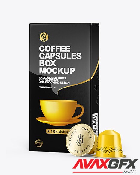 Coffee Capsules & Paper Box Mockup 66606