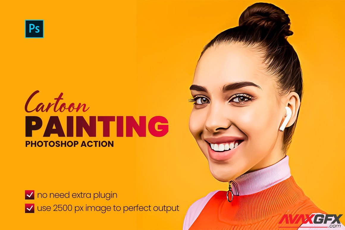 CreativeMarket - Cartoon Painting Photoshop Action 6182434