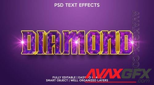 Diamond text effect Premium Psd