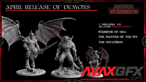 Arcanum Workshop - April Release of demons – 3D Printable STL