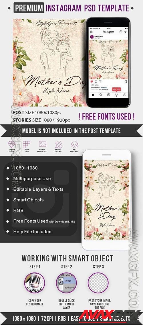 Mother’s Day Instagram Post and Story Template