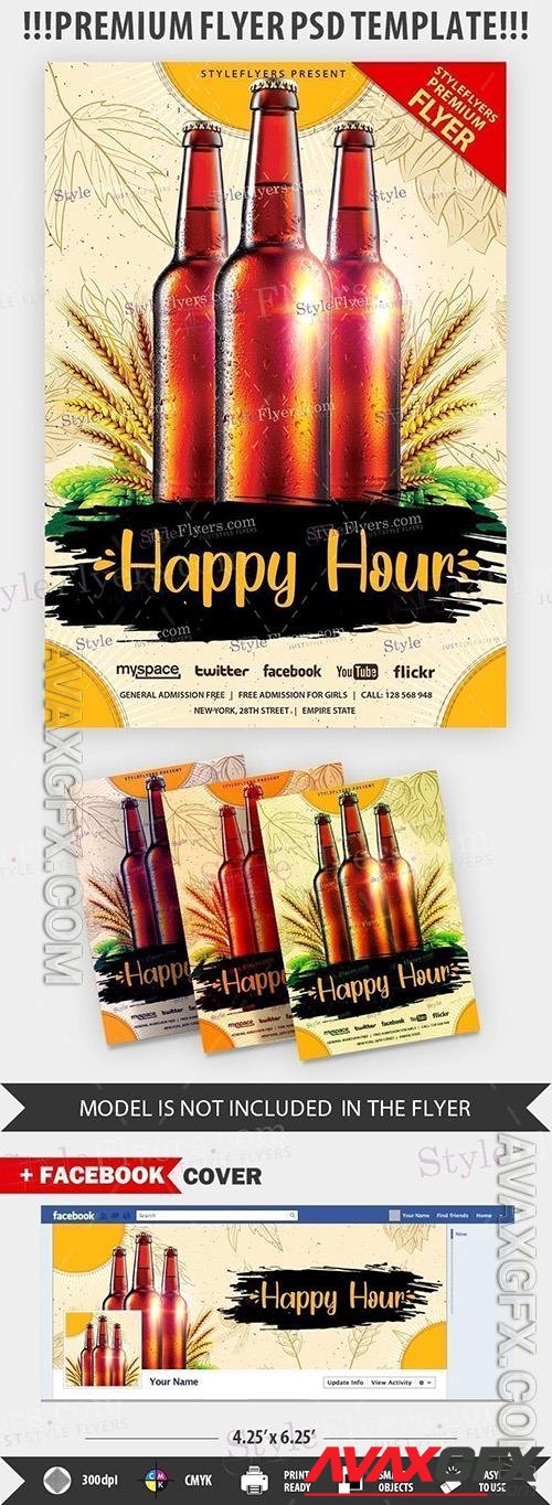 Happy Hour Flyer Template Instagram Post and Story Template