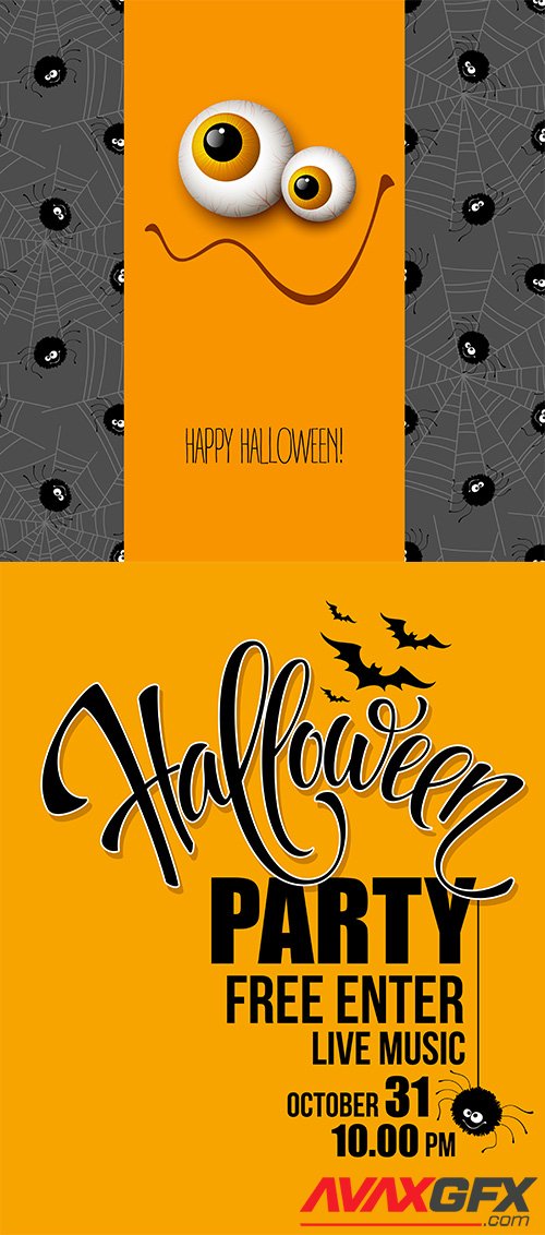 Halloween party happy holiday vector illustrations