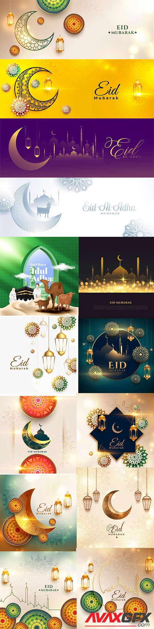 Eid mubarak banner with beautiful colors vol2
