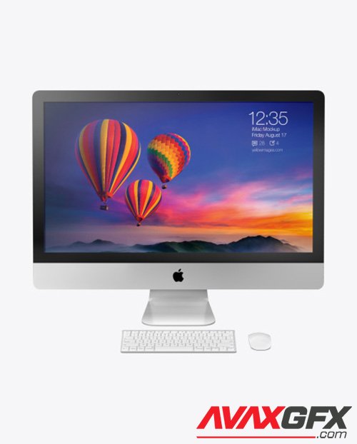 iMac with Keyboard and Mouse - Mockup 58352