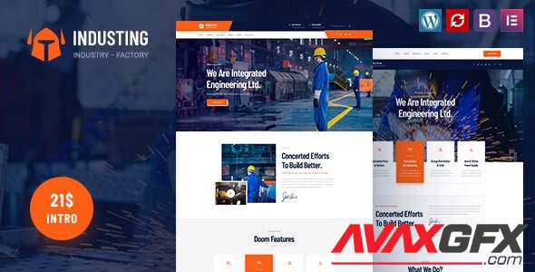 ThemeForest - Industing v1.0 - Factory & Business WordPress Theme (Update: 15 March 21) - 25373934