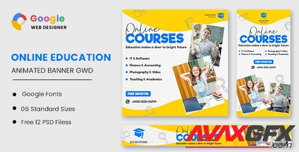 CodeCanyon - Online Courses Education HTML5 Banner Ads GWD v1.0 - 33481360