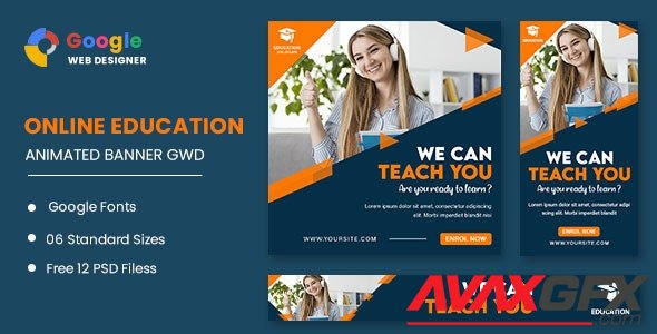 CodeCanyon - Online Education Animated Banner Google Web Designer v1.0 - 33470476