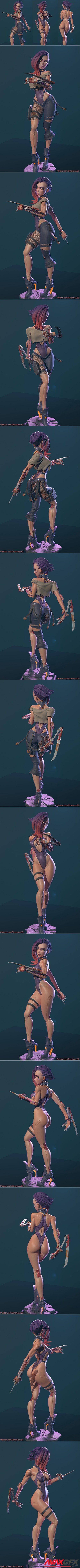 Cyberpunk Girl - Blossom – 3D Printable STL