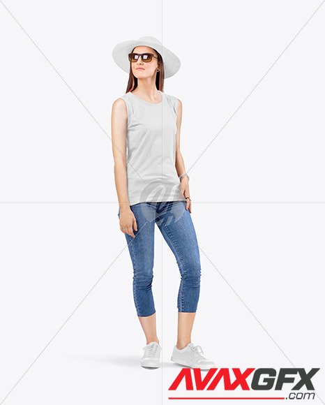 Woman in a Sleeveless Shirt Mockup 83922