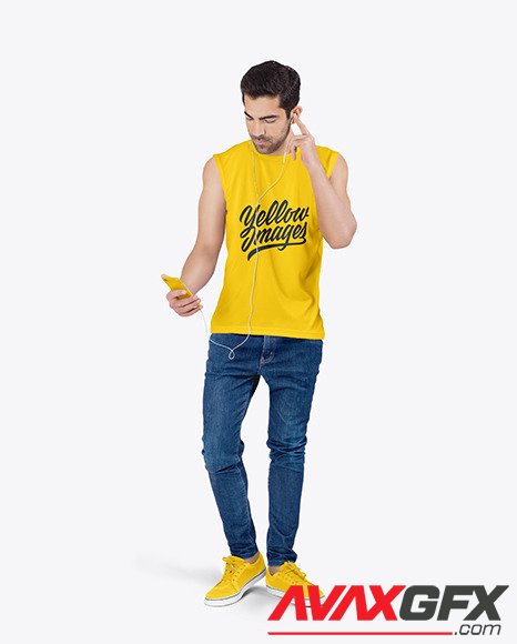 Man in Sleeveless Shirt Mockup 81161