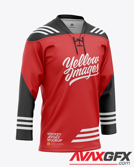 Lace Neck Hockey Jersey Mockup 81600