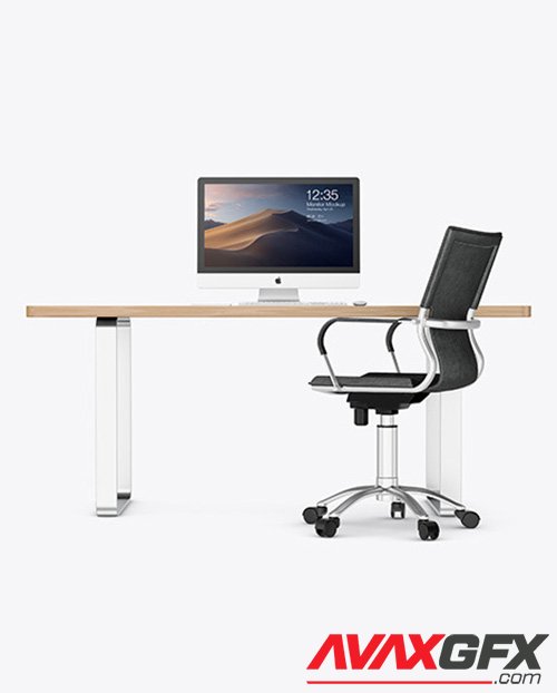 Desk with IMac Mockup 49891