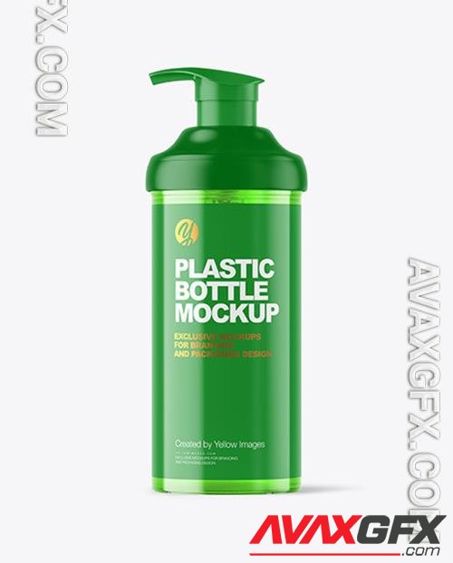 Color Plastic Cosmetic Bottle with Pump Mockup 82501 TIF