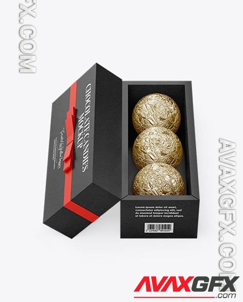 Kraft Paper Box with Chocolates in Foil Mockup 82540 TIF