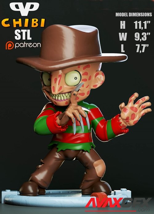 Freddy Krueger Chibi – 3D Printable STL