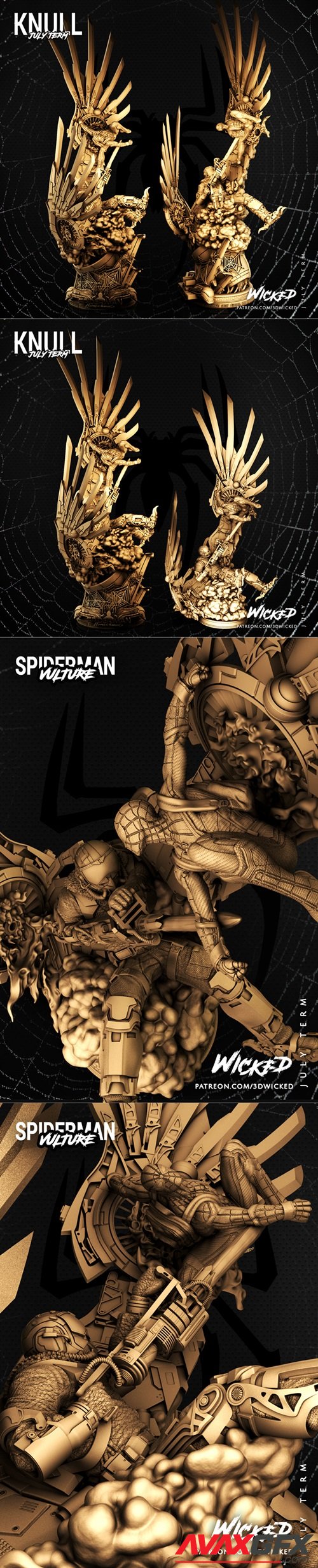 Wicked - Vulture vs Spiderman Diorama – 3D Printable STL