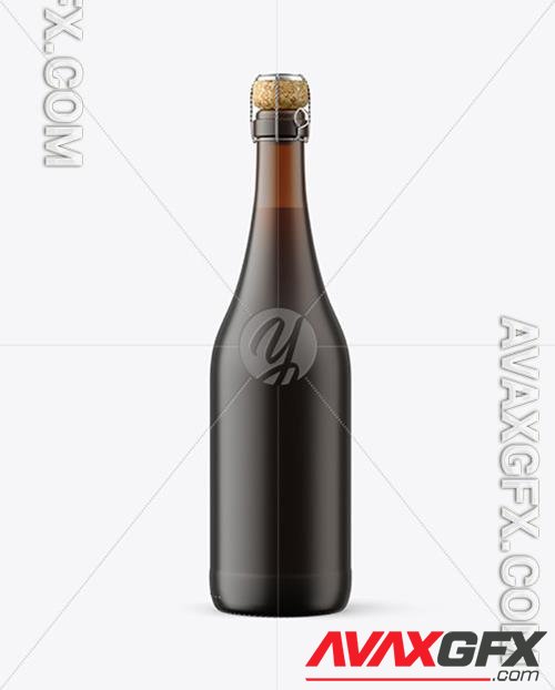 Frosted Amber Glass Bottle w/ Red Wine Mockup 82566 TIF