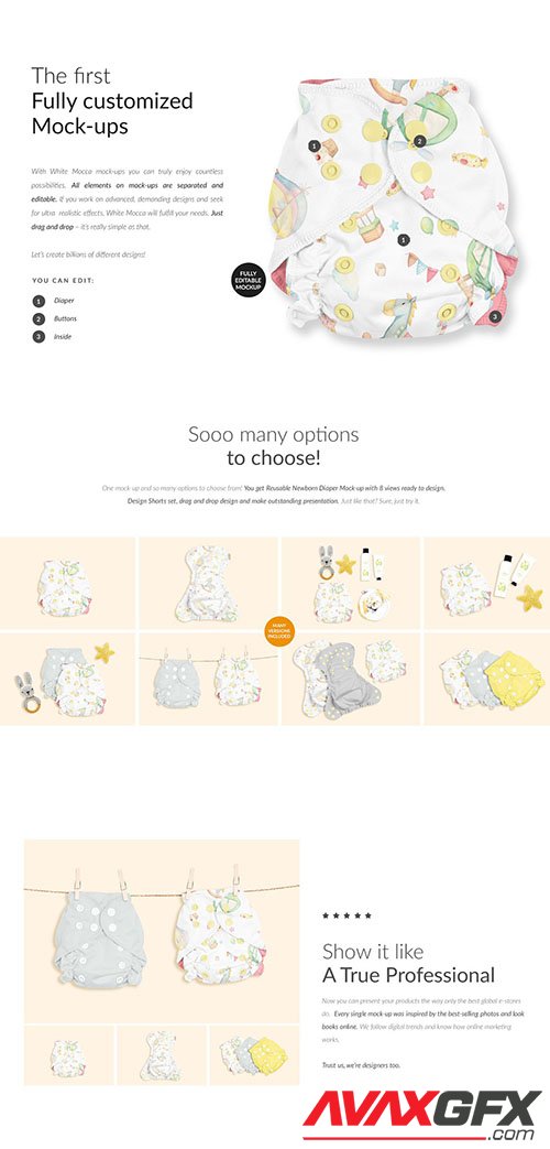 CreativeMarket - Newborn Diaper 8x Mock-ups 6333192