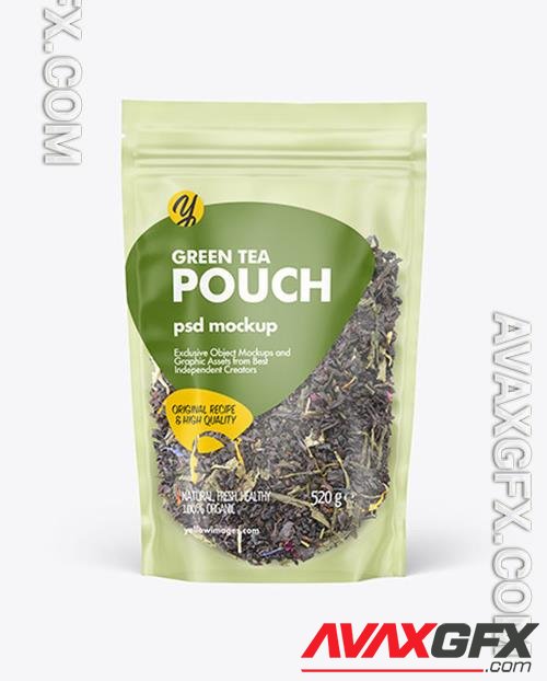 Frosted Plastic Pouch w/ Green Tea Mockup 82799 TIF