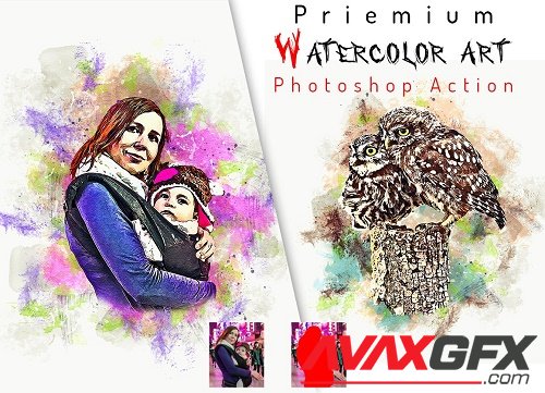Premium Watercolor Art Action - 6422817