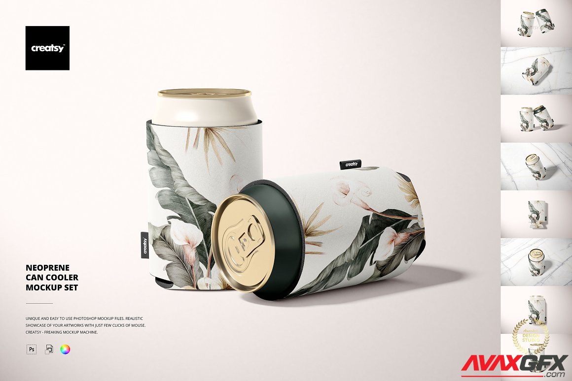 CreativeMarket - Neoprene Can Cooler Mockup Set 5479804