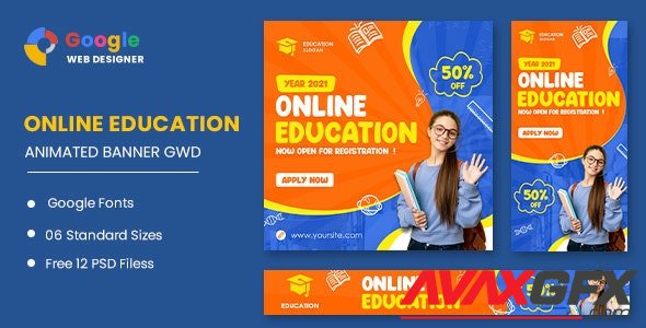 ThemeForest - Online Education HTML5 Banner Ads GWD v1.0 - 33529955