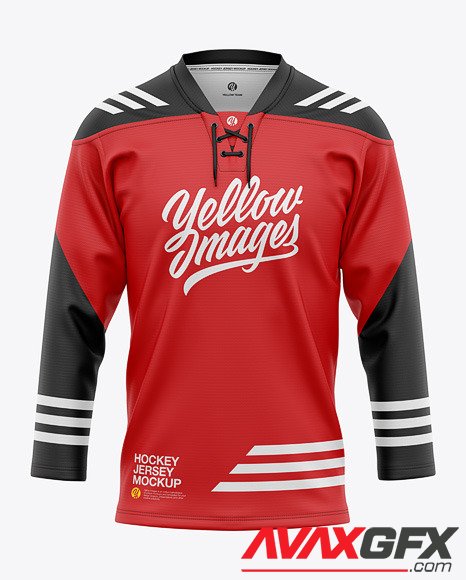 Lace Neck Hockey Jersey Mockup 81491