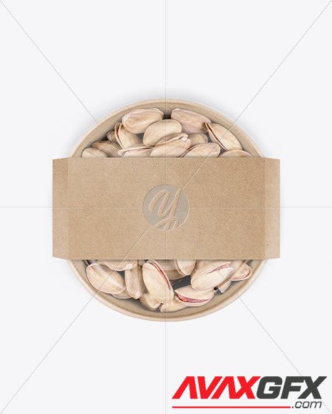 Paper Bowl With Pistachio Nuts Mockup 73381