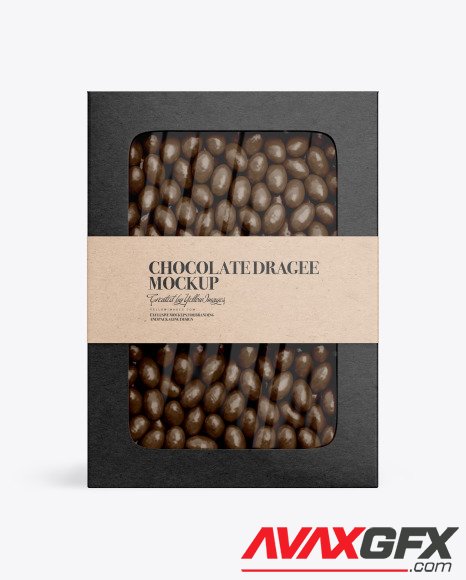 Kraft Paper Box with Chocolate Dragee Mockup 77131