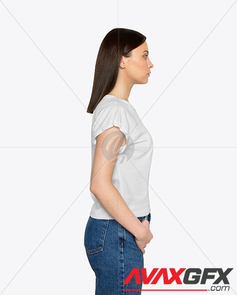 Woman in a T-Shirt Mockup 78391