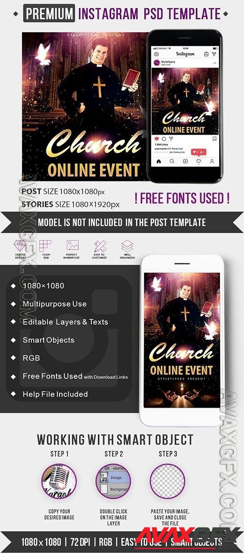 Church Online Event Instagram Post and Story Template