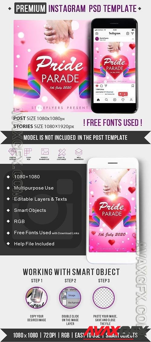 Pride Flyer Instagram Post and Story Template