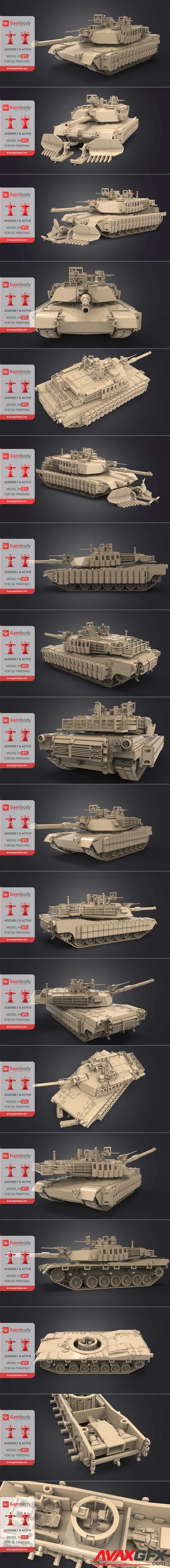 Tank M1A2 Abrams Tusk – 3D Printable STL
