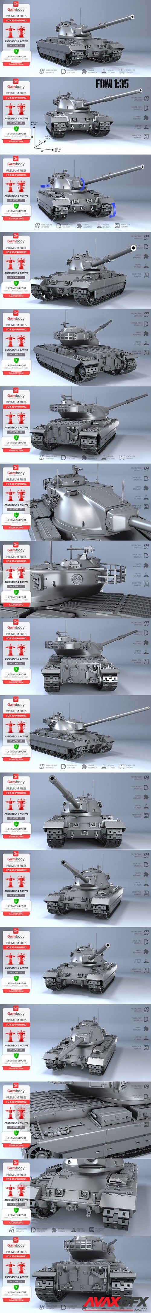 Conqueror Tank – 3D Printable STL