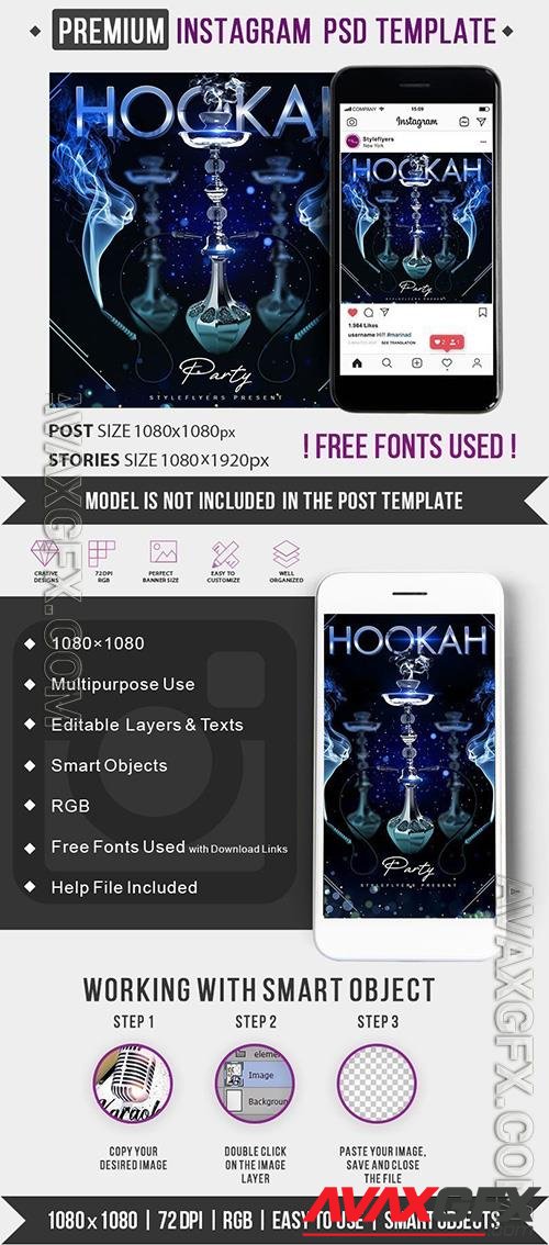 Hookah Party Template PSD Instagram Post and Story Template