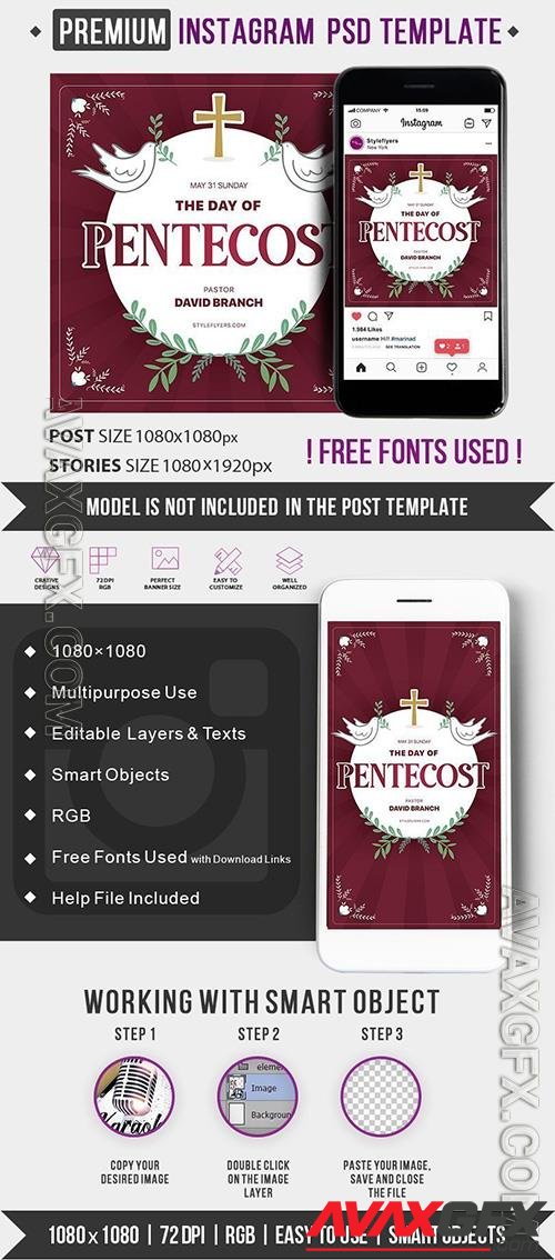 Pentecost PSD Instagram Post and Story Template