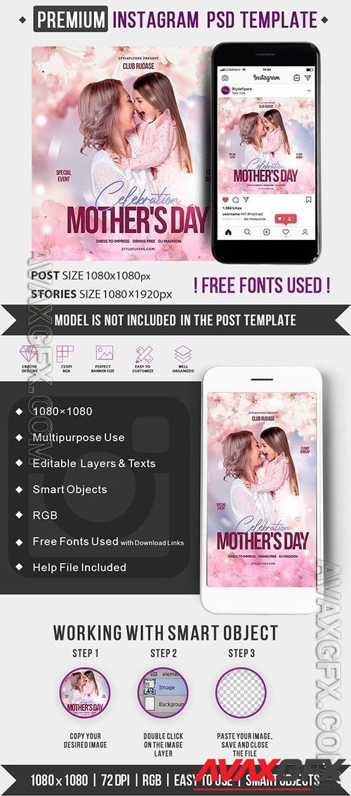 Mother’s Day PSD Instagram Post and Story Template