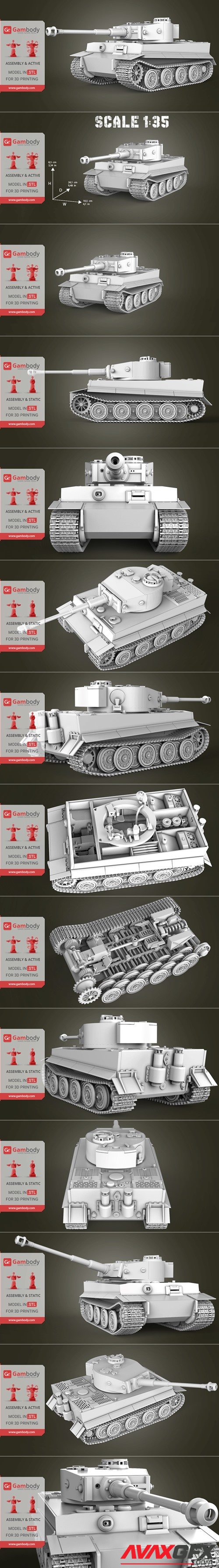 Tiger I Tank – 3D Printable STL