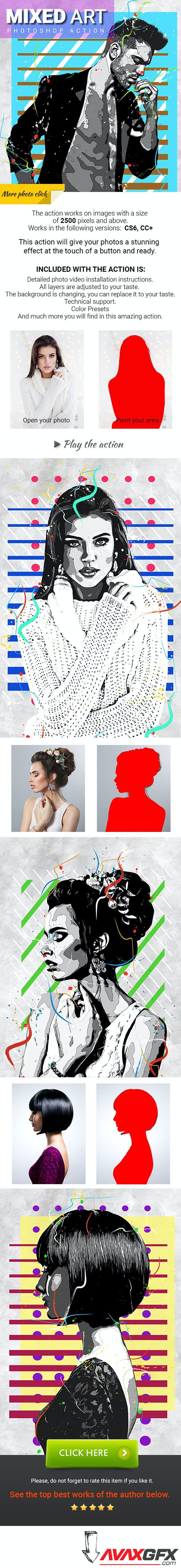 GraphicRiver - Mixed Art Photoshop Action 32823348