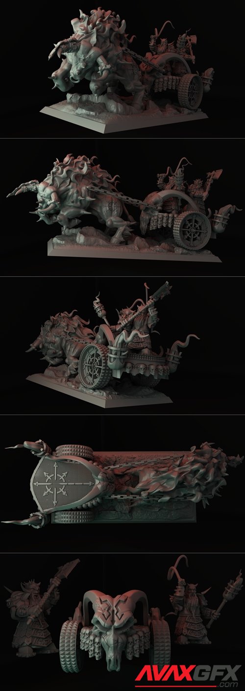 Chaos Dwarf Chariot – 3D Printable STL