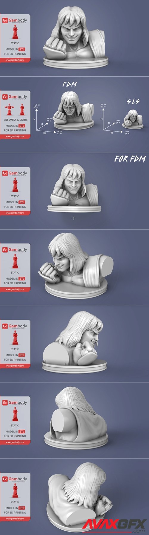 Ken Masters Bust – 3D Printable STL