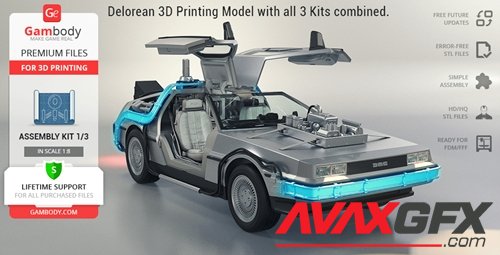 DeLorean Kit 1-3 – 3D Printable STL