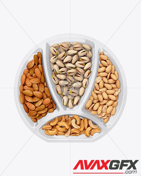 Plate with Nuts in Matte Film Mockup 21079