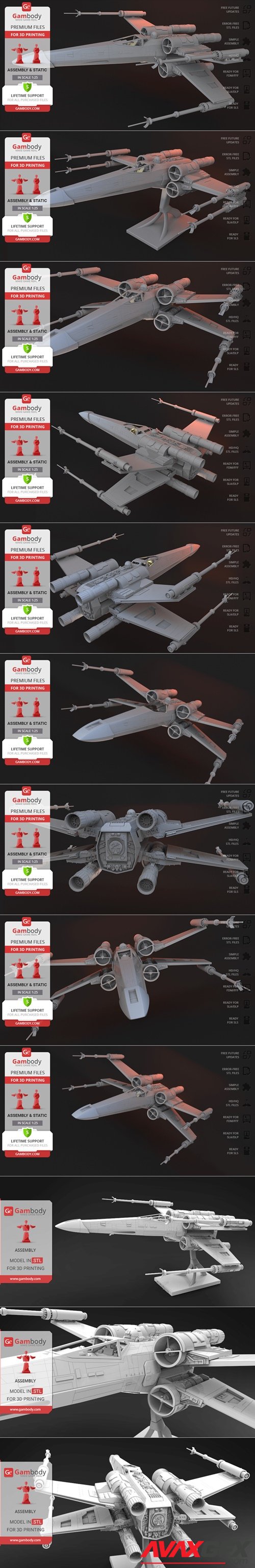 T-65B X-Wing Starfighter – 3D Printable STL