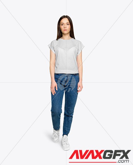 Woman in a T-Shirt Mockup 78682