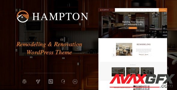 ThemeForest - Hampton v1.1.6 - Home Design and Renovation WordPress Theme - 19217437