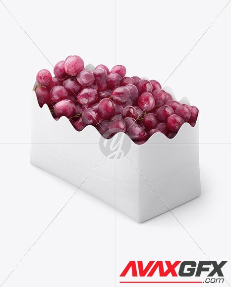 Matte Paper Basket with Grapes Mockup 86997