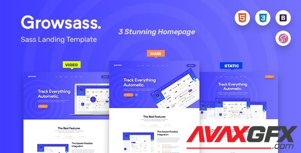 ThemeForest - Growsass v1.0 - Startup Agency and SasS Landing Page Template - 23147791