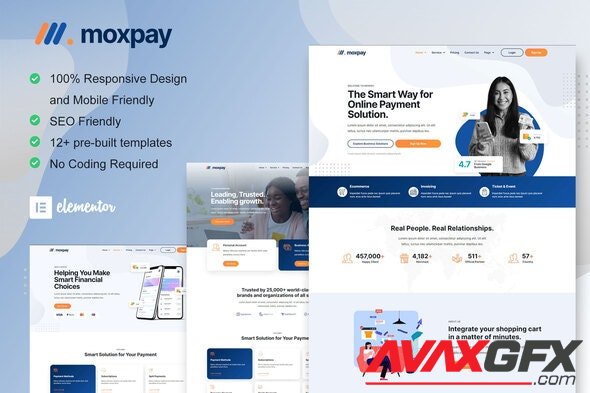 ThemeForest - Moxpay v1.0.0 - Online Payment Gateway Elementor Template Kit - 33552827